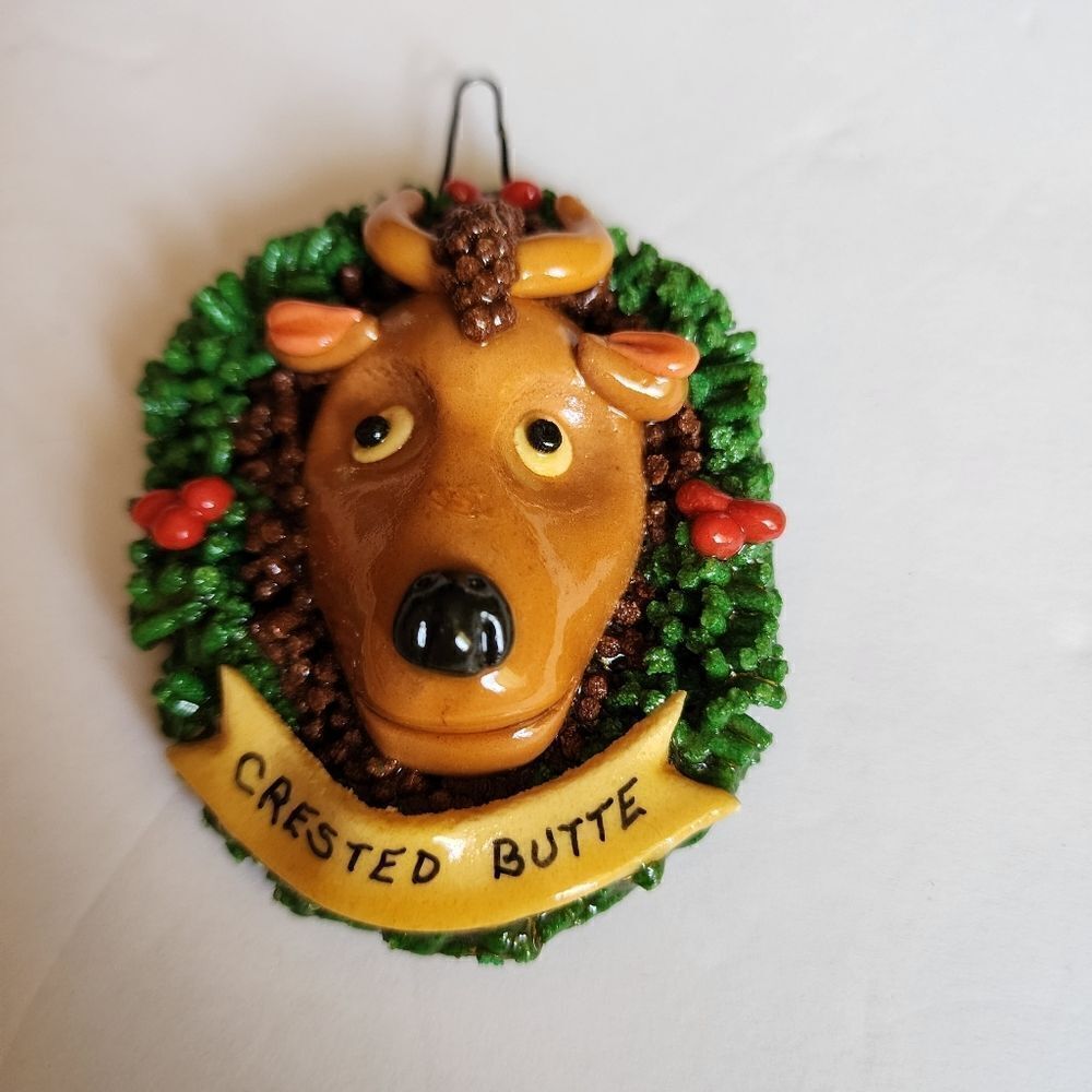 1985 Caliope Designs Crested Butte Bread dough Christmas Ornament Vintage